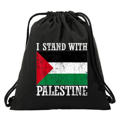 I Stand With Palestine Palestinian Flag Palestine Pride Drawstring Bag