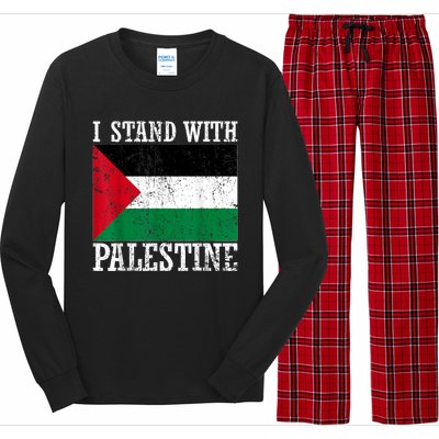 I Stand With Palestine Palestinian Flag Palestine Pride Long Sleeve Pajama Set