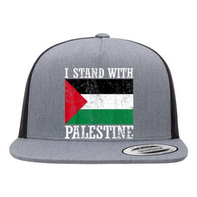 I Stand With Palestine Palestinian Flag Palestine Pride Flat Bill Trucker Hat