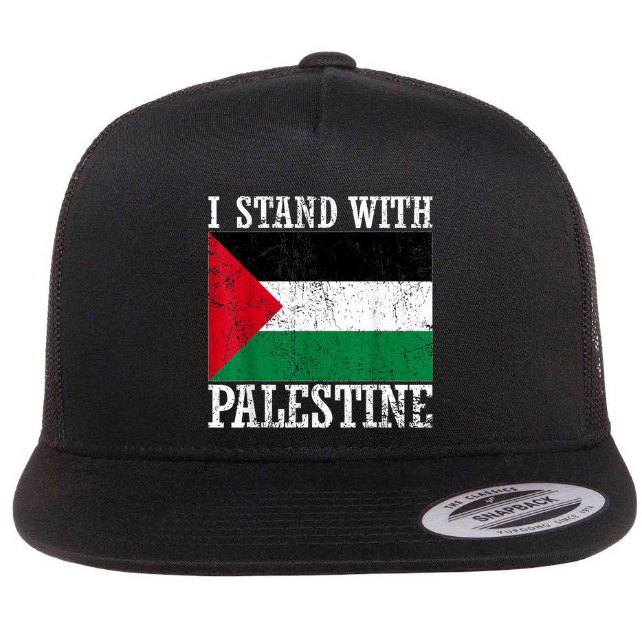 I Stand With Palestine Palestinian Flag Palestine Pride Flat Bill Trucker Hat
