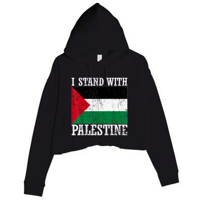 I Stand With Palestine Palestinian Flag Palestine Pride Crop Fleece Hoodie
