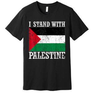 I Stand With Palestine Palestinian Flag Palestine Pride Premium T-Shirt