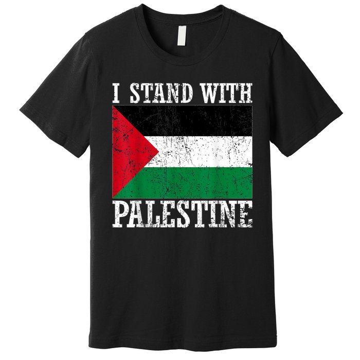 I Stand With Palestine Palestinian Flag Palestine Pride Premium T-Shirt