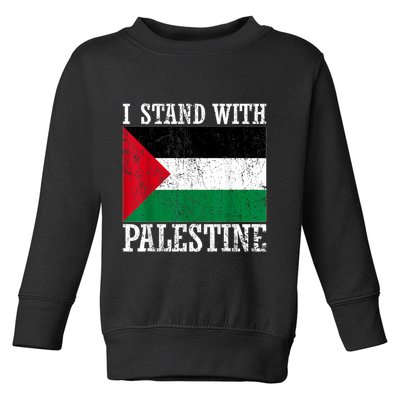 I Stand With Palestine Palestinian Flag Palestine Pride Toddler Sweatshirt