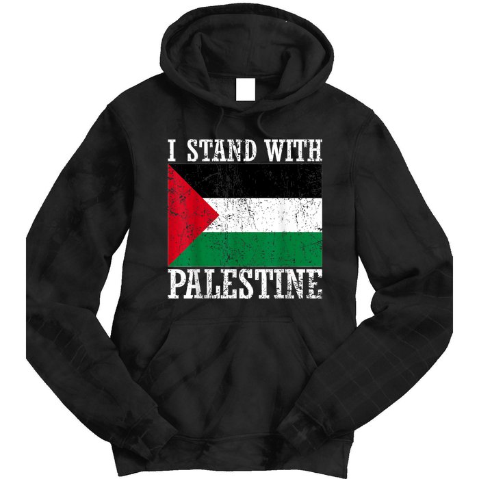 I Stand With Palestine Palestinian Flag Palestine Pride Tie Dye Hoodie