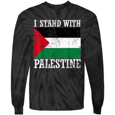 I Stand With Palestine Palestinian Flag Palestine Pride Tie-Dye Long Sleeve Shirt