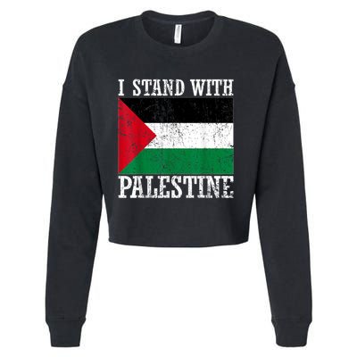 I Stand With Palestine Palestinian Flag Palestine Pride Cropped Pullover Crew