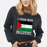 I Stand With Palestine Palestinian Flag Palestine Pride Cropped Pullover Crew
