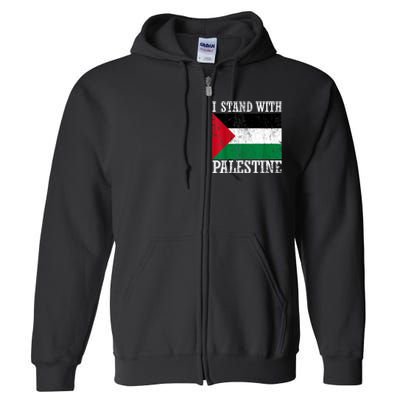 I Stand With Palestine Palestinian Flag Palestine Pride Full Zip Hoodie