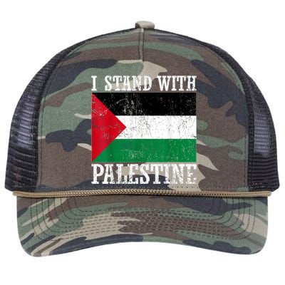 I Stand With Palestine Palestinian Flag Palestine Pride Retro Rope Trucker Hat Cap