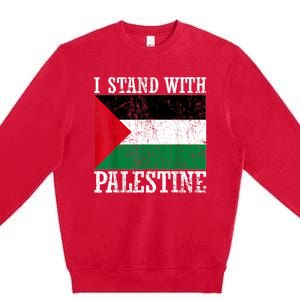 I Stand With Palestine Palestinian Flag Palestine Pride Premium Crewneck Sweatshirt