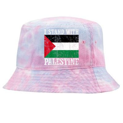 I Stand With Palestine Palestinian Flag Palestine Pride Tie-Dyed Bucket Hat