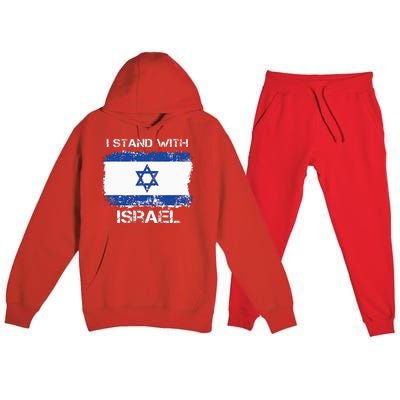 I Stand With Israel Support Israel Love Israeli Premium Hooded Sweatsuit Set