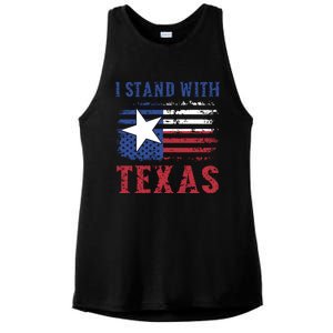 I Stand With Texas Flag Usa State Of Texas Ladies PosiCharge Tri-Blend Wicking Tank