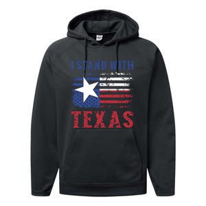 I Stand With Texas Flag Usa State Of Texas Performance Fleece Hoodie