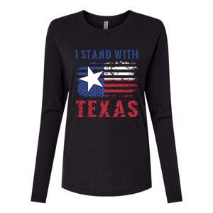 I Stand With Texas Flag Usa State Of Texas Womens Cotton Relaxed Long Sleeve T-Shirt