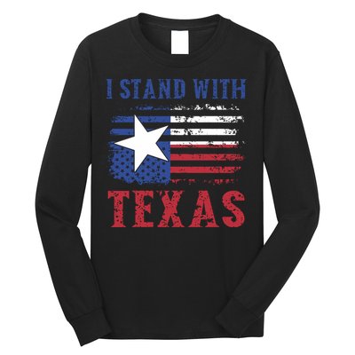I Stand With Texas Flag Usa State Of Texas Long Sleeve Shirt