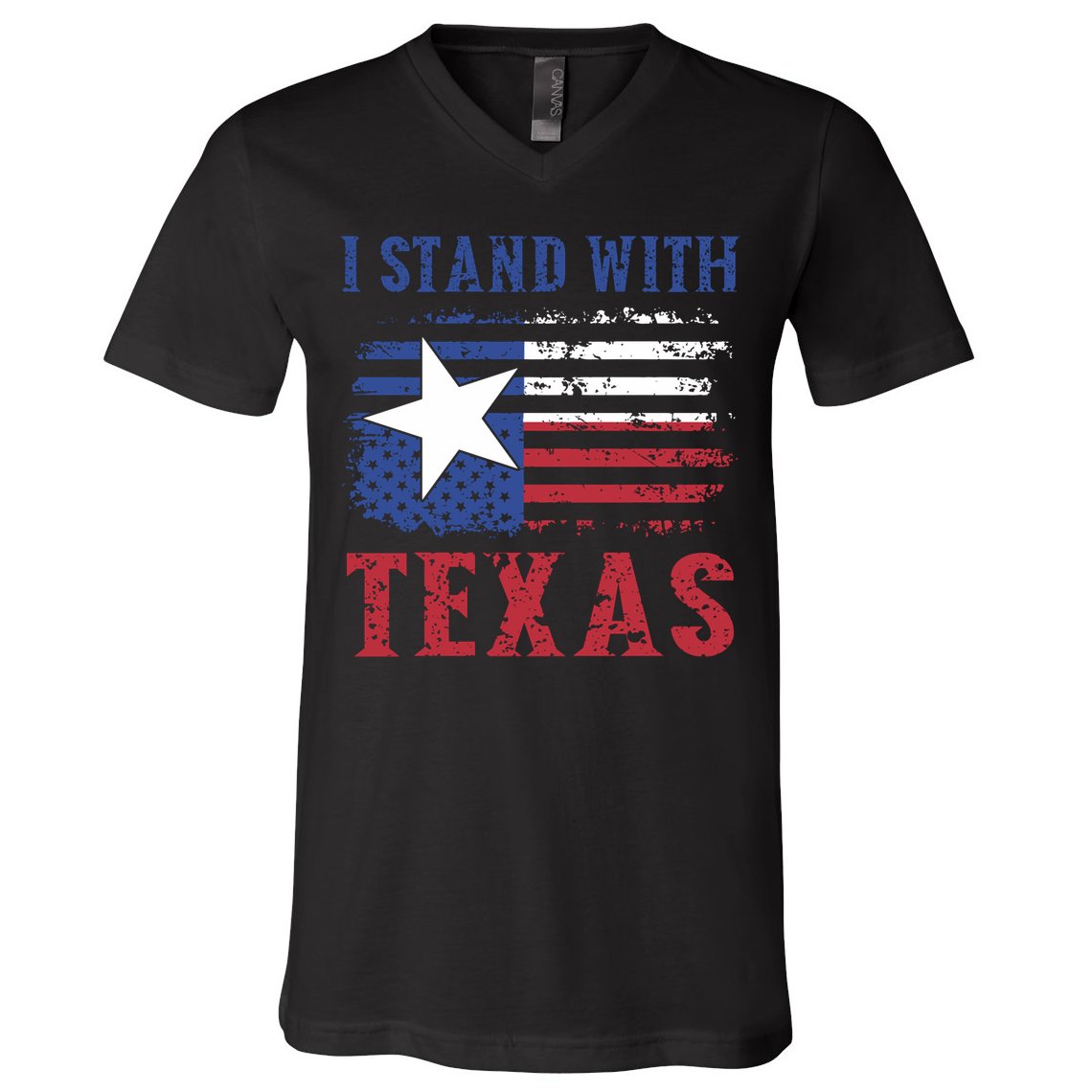 I Stand With Texas Flag Usa State Of Texas V-Neck T-Shirt