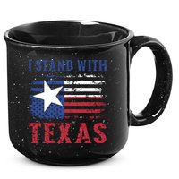 I Stand With Texas Flag Usa State Of Texas 15oz Campfire Ceramic Mug