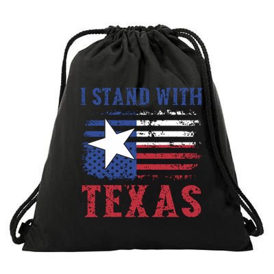 I Stand With Texas Flag Usa State Of Texas Drawstring Bag