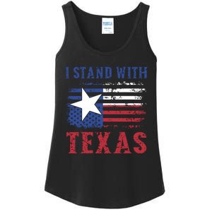 I Stand With Texas Flag Usa State Of Texas Ladies Essential Tank