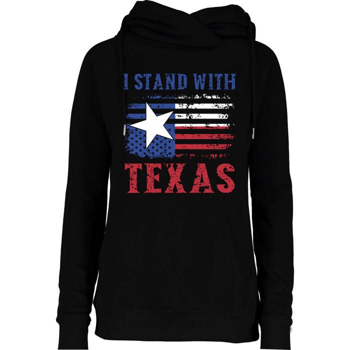 I Stand With Texas Flag Usa State Of Texas Womens Funnel Neck Pullover Hood