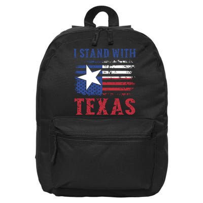 I Stand With Texas Flag Usa State Of Texas 16 in Basic Backpack