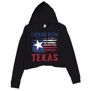 I Stand With Texas Flag Usa State Of Texas Crop Fleece Hoodie