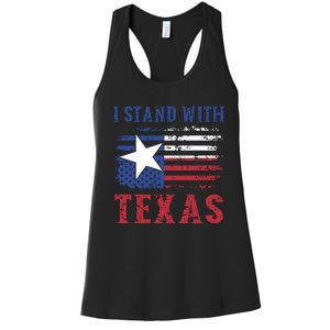 I Stand With Texas Flag Usa State Of Texas Women's Racerback Tank