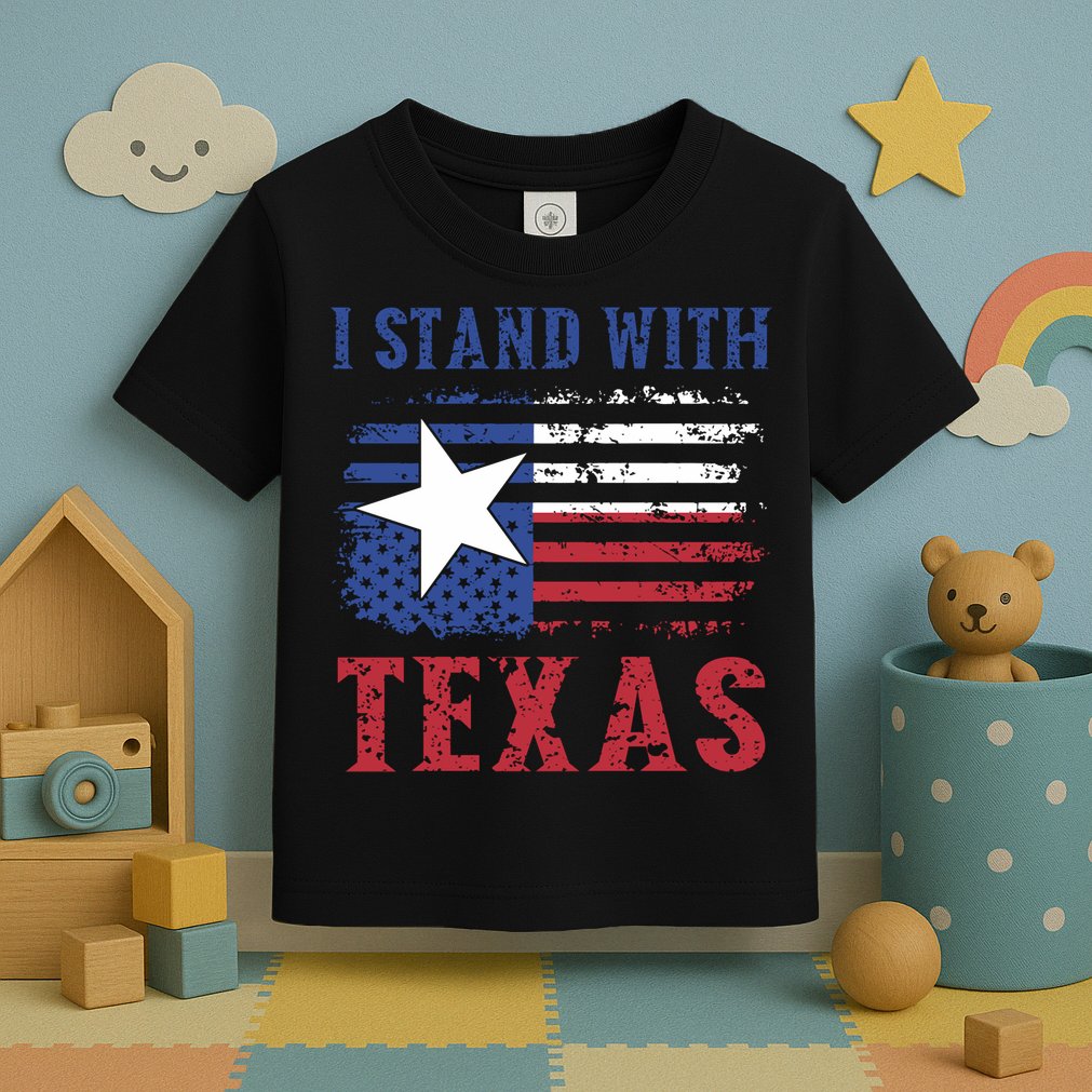 I Stand With Texas Flag Usa State Of Texas Toddler T-Shirt