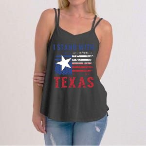 I Stand With Texas Flag Usa State Of Texas Women's Strappy Tank