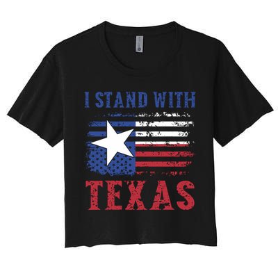 I Stand With Texas Flag Usa State Of Texas Crop Top