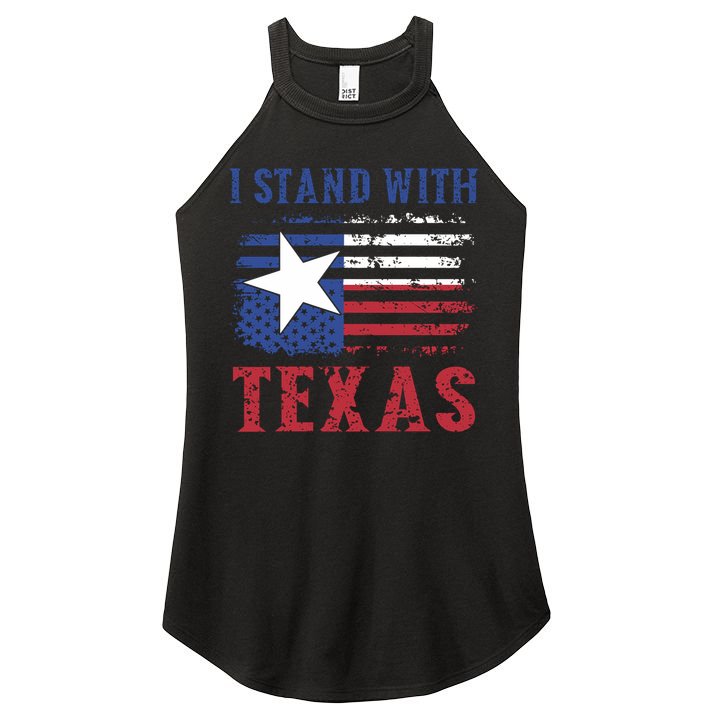 I Stand With Texas Flag Usa State Of Texas Women's Perfect Tri Rocker Tank