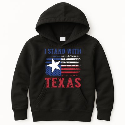 I Stand With Texas Flag Usa State Of Texas Kids Hoodie