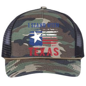 I Stand With Texas Flag Usa State Of Texas Retro Rope Trucker Hat Cap