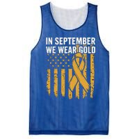 In September We Wear Gold Childhood Cancer Awareness Us Flag Mesh Reversible Basketball Jersey Tank