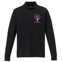 I Stand With Texas Performance Long Sleeve Polo