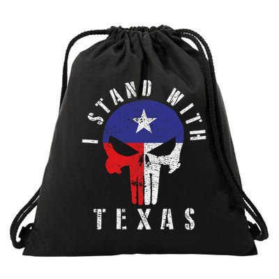 I Stand With Texas Drawstring Bag