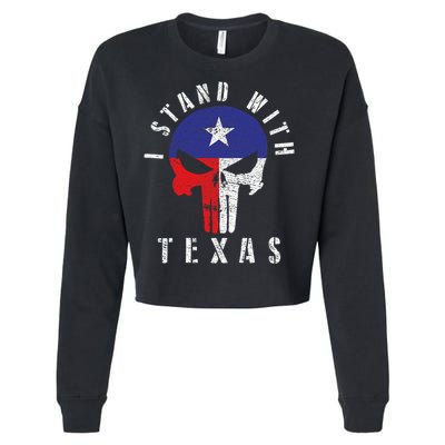 I Stand With Texas Cropped Pullover Crew