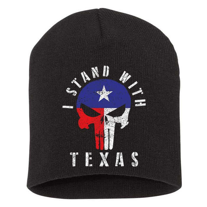 I Stand With Texas Short Acrylic Beanie