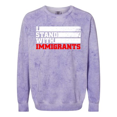 I Stand With Immigrants Colorblast Crewneck Sweatshirt