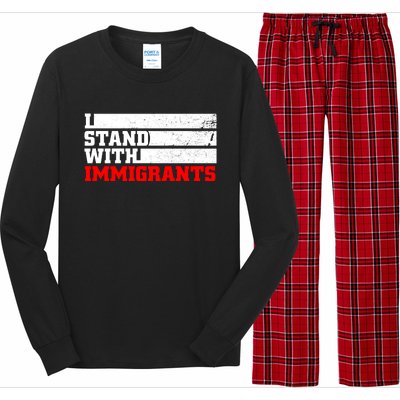 I Stand With Immigrants Long Sleeve Pajama Set