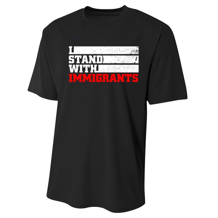 I Stand With Immigrants Performance Sprint T-Shirt