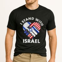 I Stand With Israel Usa American Flag With Israel Flag Heart Cooling Performance Crew T-Shirt