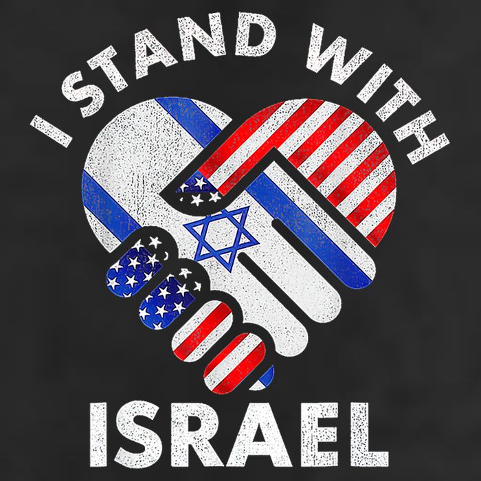 I Stand With Israel Usa American Flag With Israel Flag Heart Golf Towel