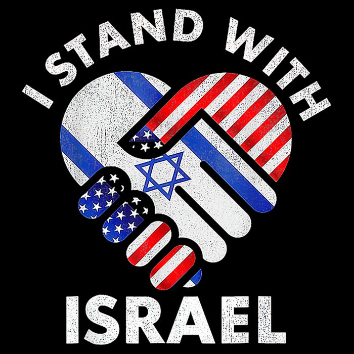 I Stand With Israel Usa American Flag With Israel Flag Heart Cropped Pullover Crew