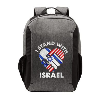 I Stand With Israel Usa American Flag With Israel Flag Heart Vector Backpack