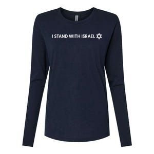 I Stand With Israel | Israeli Flag Jewish Star Of David Womens Cotton Relaxed Long Sleeve T-Shirt