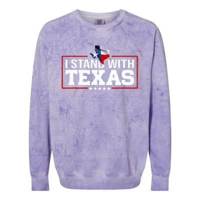 I Stand With Texas Flag Barbed Wire Colorblast Crewneck Sweatshirt