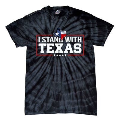 I Stand With Texas Flag Barbed Wire Tie-Dye T-Shirt